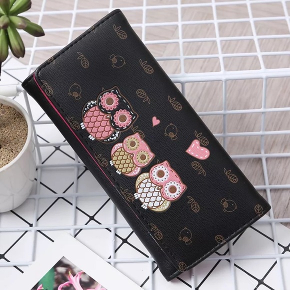 Handbags - 🦉 Black & Pink Owl Wallet 🦉